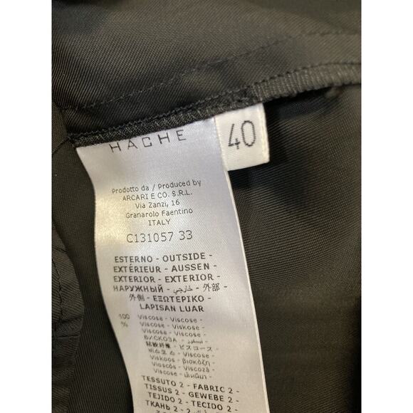 HACHE Womens Black Drawstring Garterized V-neck Midi Casual Dress Size 40 US 4 - Picture 11 of 11